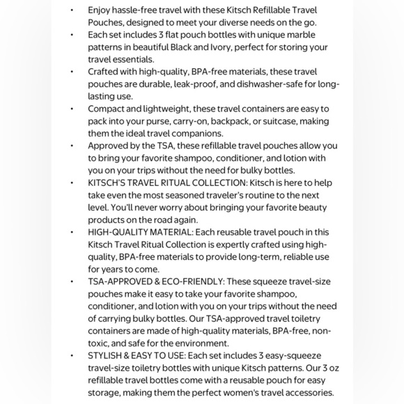 Kitsch Refillable Travel Pouch Trio - Picture 8 of 8